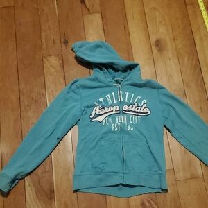 AEROPSTALE teal Cozy Soft Clean But Well Loved Little Jacket .Holes.